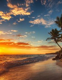 punta, cana, sunrise, beach, dominican ...