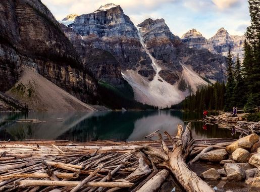 Great Mountain and Lake with wood scenery in Banff National Park image -  Free stock photo - Public Domain photo - CC0 Images